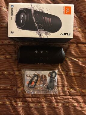 JBL Black Flip Portable Bluetooth Speaker with Accessories